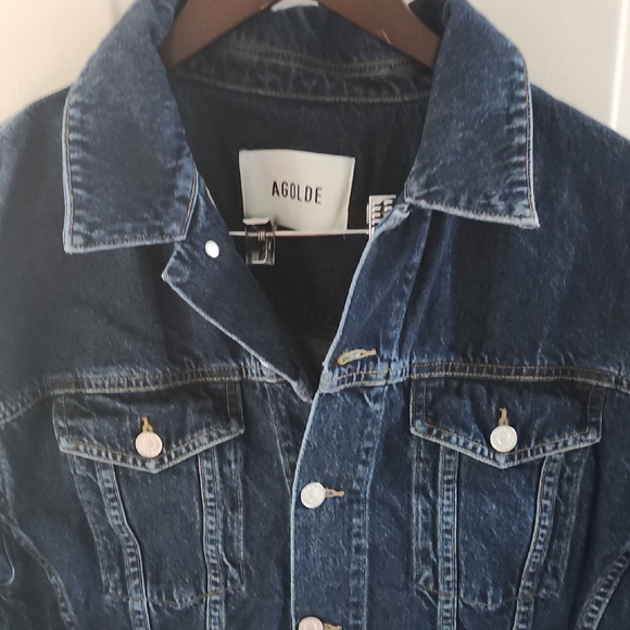 Agolde Dark Blue Denim Jacket - Picture 2 of 5